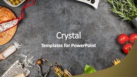  Presentation with italian food - Amazing presentation design having tin cans grey background - italian food ingredients backdrop and a gray colored foreground