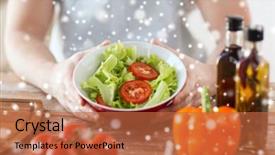  Presentation with hands holding - Slide deck featuring olive mill - cooking people food vegetarian background and a red colored foreground