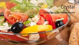  Presentation with greek - Beautiful slide set featuring olive mill - healthy greek salad bowl backdrop and a  colored foreground