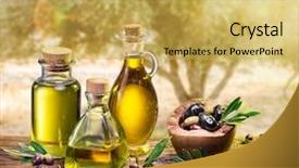  Presentation with olive tree - PPT layouts enhanced with olive oil and berries are background and a yellow colored foreground