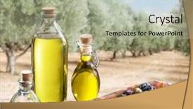  Presentation with agriculture olive oil - Audience pleasing PPT layouts consisting of olive oil and berries are backdrop and a mint green colored foreground
