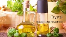  Presentation with seed oil - Amazing presentation theme having olive oil and grape seed backdrop and a yellow colored foreground