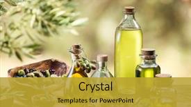  Presentation with olive tree - Cool new slide deck with olive oil and olive berries backdrop and a gold colored foreground