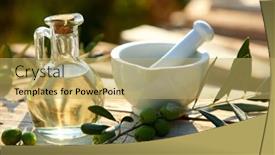  Presentation with olive branch - Presentation theme consisting of olive-oil-and-olive-branch background and a yellow colored foreground