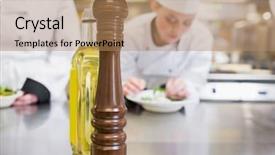  Presentation with olive oil and products - Cool new presentation with olive oil and pepper grinder backdrop and a  colored foreground