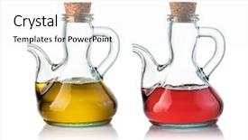  Presentation with olive oil - PPT theme consisting of olive oil and vinegar isolated background and a white colored foreground