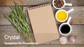  Presentation with olive oil - Amazing presentation theme having olive oil and vinegar backdrop and a coral colored foreground