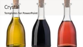  Presentation with olive oil bottle - PPT theme having olive oil and vinegar background and a lemonade colored foreground