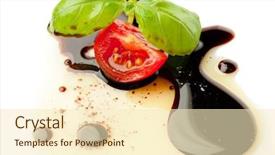  Presentation with olive oil - Presentation theme consisting of olive oil balsmaic vinegar tomato background and a cream colored foreground