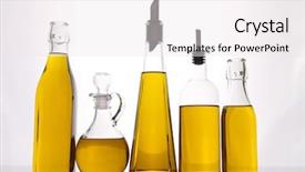  Presentation with olive oil - Presentation theme with olive oil carafe background and a sky blue colored foreground