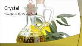  Presentation with olive - PPT theme consisting of olive oil in jars background and a  colored foreground