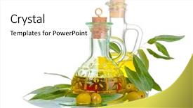  Presentation with olive oil - Colorful PPT layouts enhanced with olive-oil-in-jars backdrop and a white colored foreground