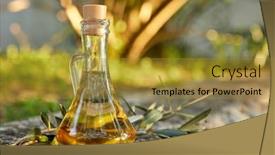  Presentation with olive oil bottle - Audience pleasing theme consisting of olive-oil-in-the-bottle backdrop and a gold colored foreground