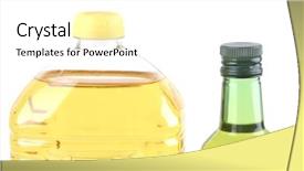  Presentation with olive oil bottle - Presentation theme enhanced with olive oil inside big bottle over white background and a white colored foreground