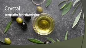  Presentation with olive oil - Amazing slides having olive oil on dark backdrop and a gray colored foreground