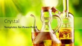  Presentation with olive green - Amazing slide set having olive-oil-on-the-table backdrop and a yellow colored foreground