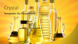  Presentation with rapeseed oil - Slide set featuring olive-oil-rapeseed-oil-sunflower background and a yellow colored foreground