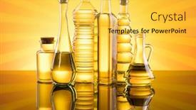  Presentation with rapeseed oil - Presentation theme consisting of olive-oil-rapeseed-oil-sunflower background and a yellow colored foreground