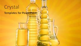  Presentation with rapeseed oil - Audience pleasing presentation design consisting of olive-oil-rapeseed-oil-sunflower backdrop and a gold colored foreground