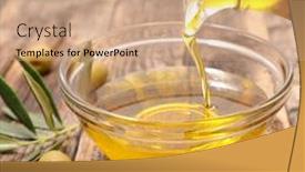  Presentation with olive - Slide deck consisting of olive oil background and a coral colored foreground