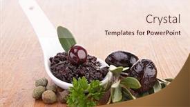  Presentation with olive - Beautiful PPT theme featuring olive-tapenade backdrop and a lemonade colored foreground
