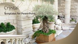  Presentation with olive tree - Cool new slide deck with olive tree on backyard backdrop and a soft green colored foreground