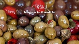  Presentation with olive - PPT theme with olive-with-tasty-sauce background and a tawny brown colored foreground