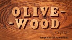  Presentation with olive - Slide deck enhanced with olive-wood-inscription-by-wooden background and a red colored foreground