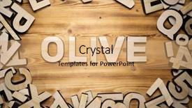  Presentation with olive - Audience pleasing PPT theme consisting of olive word made with block backdrop and a coral colored foreground