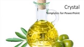  Presentation with olive branch - Cool new slides with olives and bottle of virgin backdrop and a white colored foreground