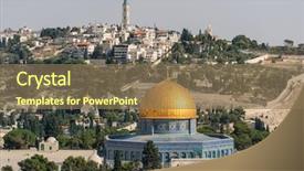  Presentation with jerusalem - PPT theme featuring olives in jerusalem old background and a coral colored foreground