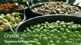  Presentation with pattern - Presentation design having olives in pickling brine pattern background and a  colored foreground