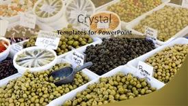  Presentation with market - Audience pleasing presentation theme consisting of vars - olives street market in salles-sur-verdon backdrop and a yellow colored foreground