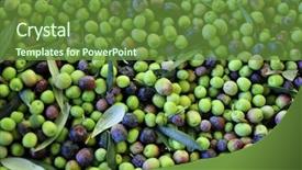  Presentation with pile - Amazing slide deck having olivier - pile of arbequina olives backdrop and a tawny brown colored foreground
