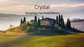  Presentation with tuscany - PPT theme consisting of olivier - tuscany at early morning italy background and a lemonade colored foreground