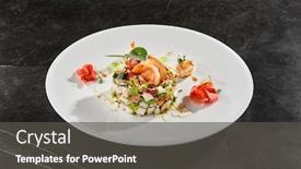  Presentation with mayonnaise - PPT layouts having olivier-salad-with-crab-meat background and a dark gray colored foreground