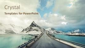  Presentation with asphalt road animtion - Presentation theme with olstind-mount-and-asphalt-road background and a cream colored foreground