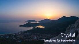  Presentation with mountain view - Colorful presentation enhanced with oludeniz-beach-and-small-town backdrop and a wine colored foreground