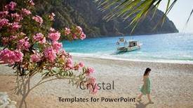  Presentation with popular - Presentation theme consisting of oludeniz-turkey-june-5-girl background and a  colored foreground