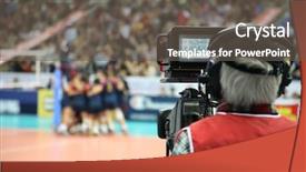  Presentation with quiz competition - Presentation theme enhanced with olympia - cameraman on the sport competition background and a gray colored foreground