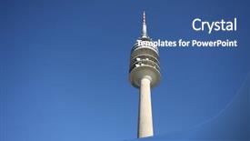  Presentation with telecommunication antenna tower radio antenna - Slides having olympia - photography of the olympic tower background and a  colored foreground