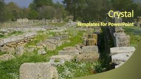  Presentation with preventing surgical site infections - Presentation design with olympia archeological site peloponnese greece background and a  colored foreground