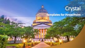  Presentation with capitol - Theme featuring olympia washington usa state capitol background and a teal colored foreground