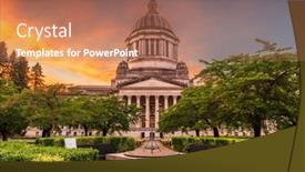  Presentation with capitol - Cool new PPT layouts with olympia-washington-usa-state-capitol backdrop and a coral colored foreground