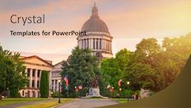  Presentation with capitol - Slide deck enhanced with olympia-washington-usa-state-capitol background and a coral colored foreground