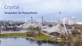  Presentation with olympic - PPT theme consisting of olympiahalle-at-olympic-park-olympic background and a sky blue colored foreground