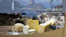  Presentation with restaurant menu board - Slide deck with rio de janeiro restaurant overlooking background and a teal colored foreground