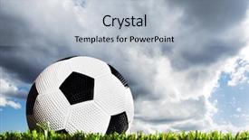  Presentation with olympic - Colorful slide deck enhanced with olympic circle - close up of a soccer backdrop and a light blue colored foreground