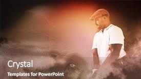  Presentation with color powder - Beautiful PPT layouts featuring olympic circle - golf player taking a shot backdrop and a violet colored foreground