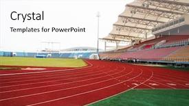  Presentation with olympic - Colorful slide deck enhanced with co teaching - portrait of corporate executive at backdrop and a tawny brown colored foreground.